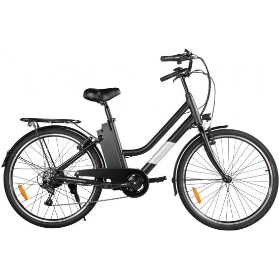 26″ Electric Bike, Removable 36V/10Ah Lithium-ion Battery, Max Speed 15.5MPH, 6/7-Speed Gear Electric Commuter Bike with Throttle & Pedal Assist