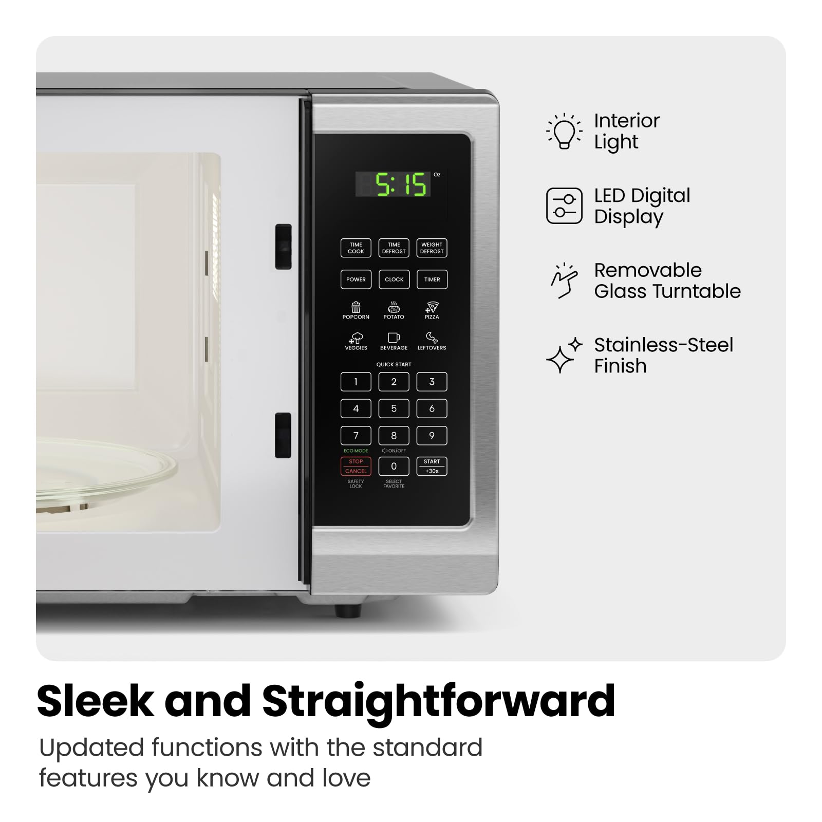 Chefman Countertop Microwave Stainless Essentials