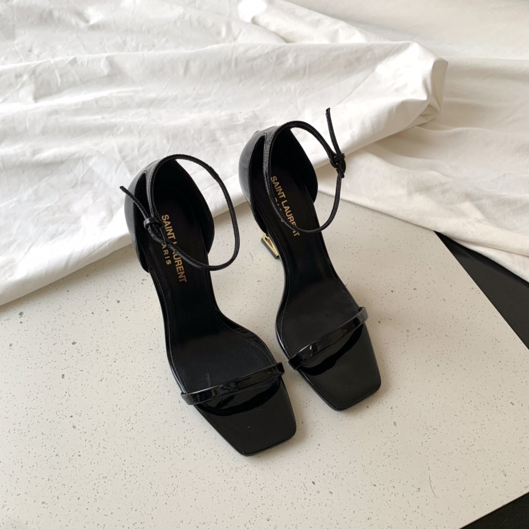 YSL classic single-strap letter high-heeled sandals - cnluxepick
