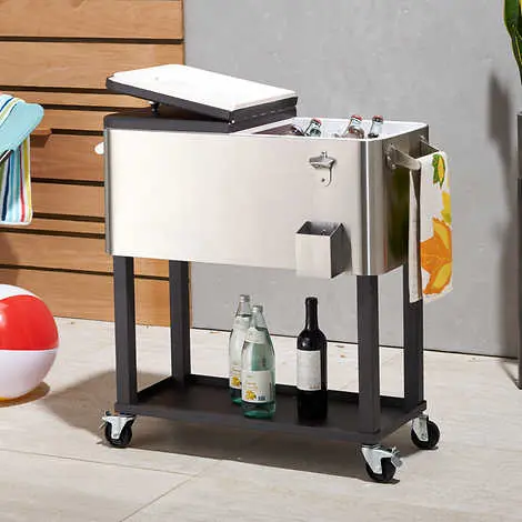 Stainless Steel Insulated Cooler – 100-Quart Capacity with Secure Lid & Durable Construction