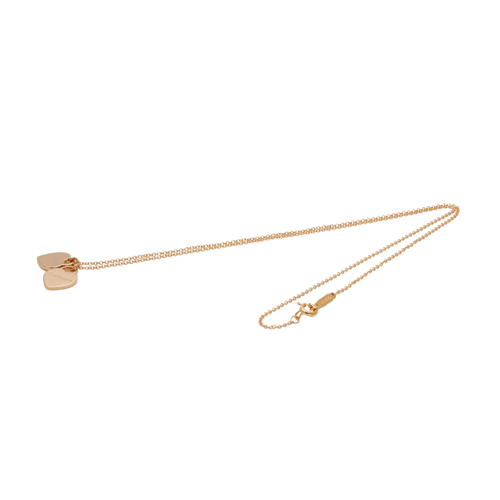 Tiffany & Co. Return To Double Heart Tag Necklace 18K Rose Gold 60011669