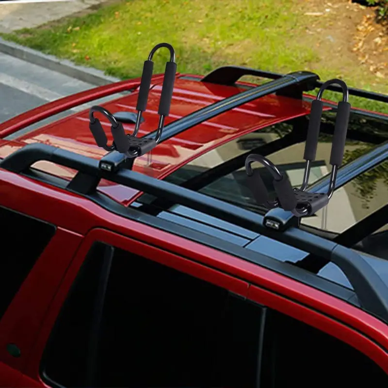Universal J-Bar Kayak Roof Rack System – Includes 2 Pairs & 4 Heavy-Duty Tie-Down Straps