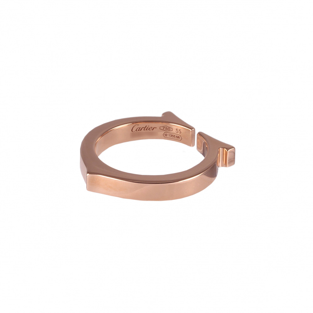 Cartier C Flat K18PG Pink Gold Ring