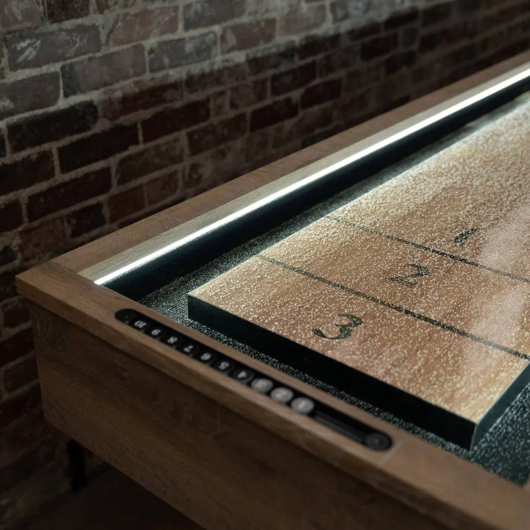 LED Shuffleboard Table with Buffet Top American Legend