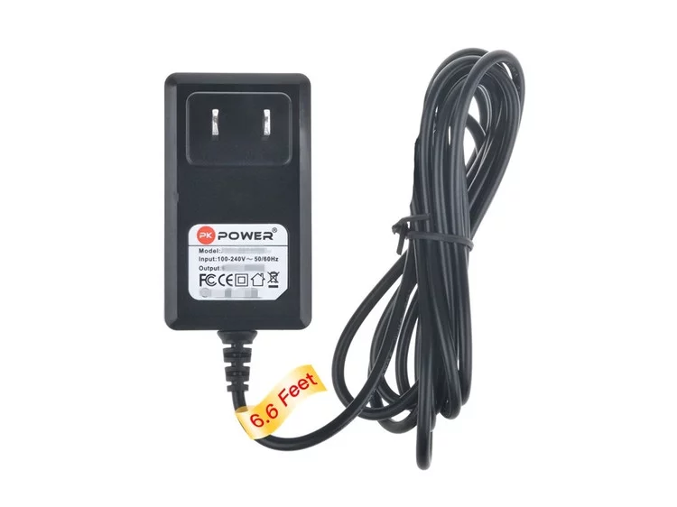 PKPOWER 6.6FT Cable AC / DC Adapter For Singer Stitch Sew Quick Hand-held Sewing Device Machine 6VDC Power Supply Cord Charger (with 1/8 /3.5 mm plug)