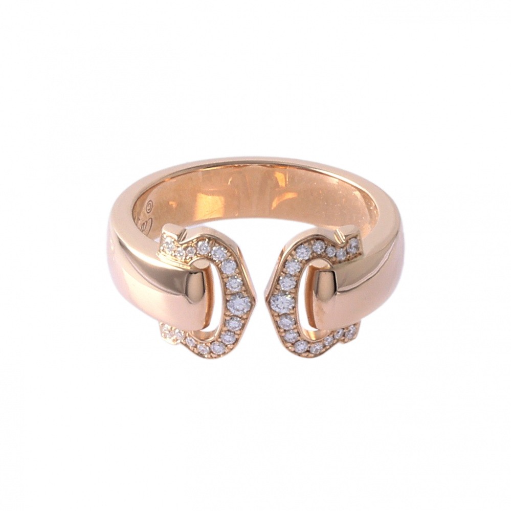 Cartier 2C Boucurse Ring 18K Rose Gold Diamond B4073800