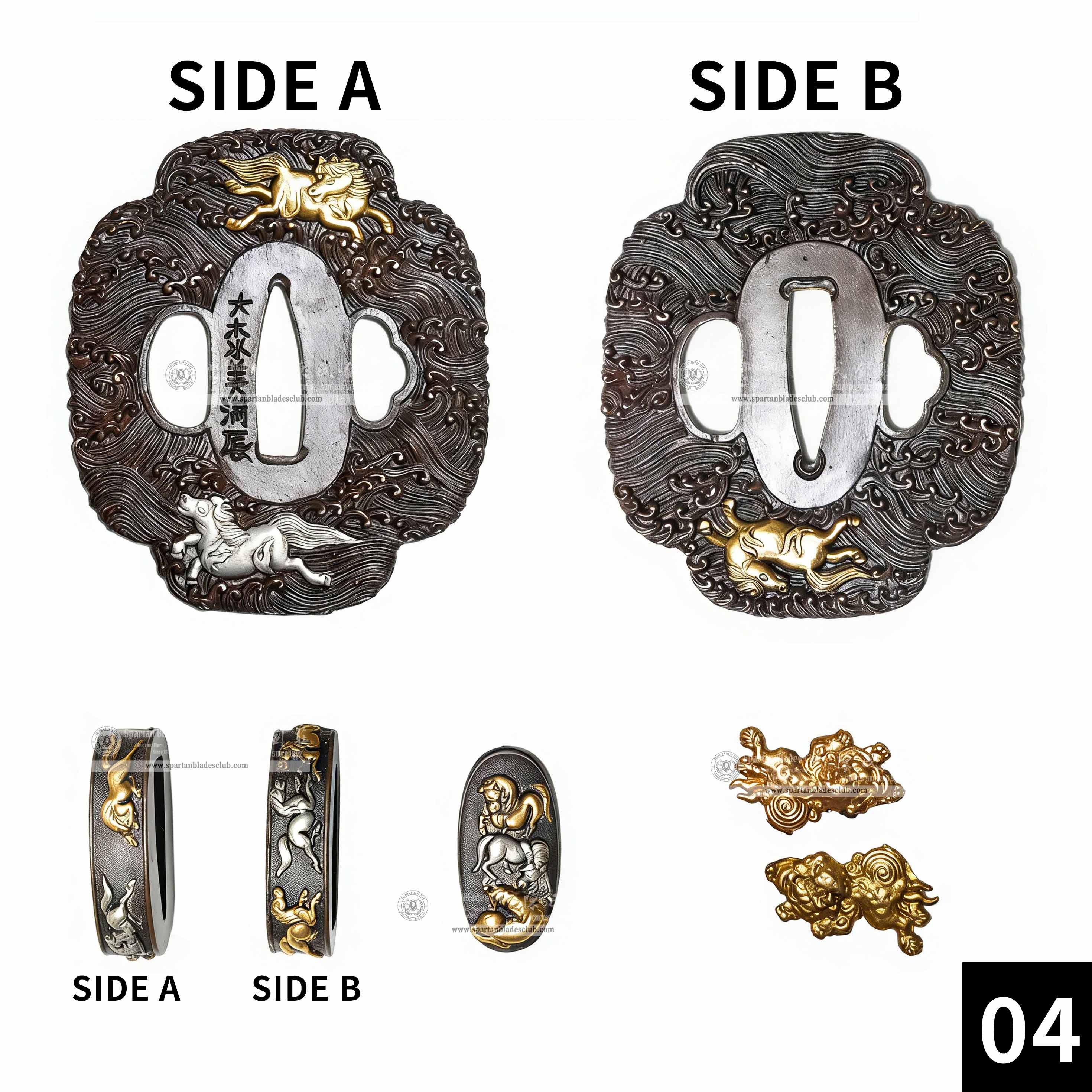 Custom Your Katana | Animal | Complete Set Fittings (Brass Gilded) | Spartan Blades Club | CHEN'S SWORDS 1892 - Spartan Blades Club - 陳氏劍莊1892