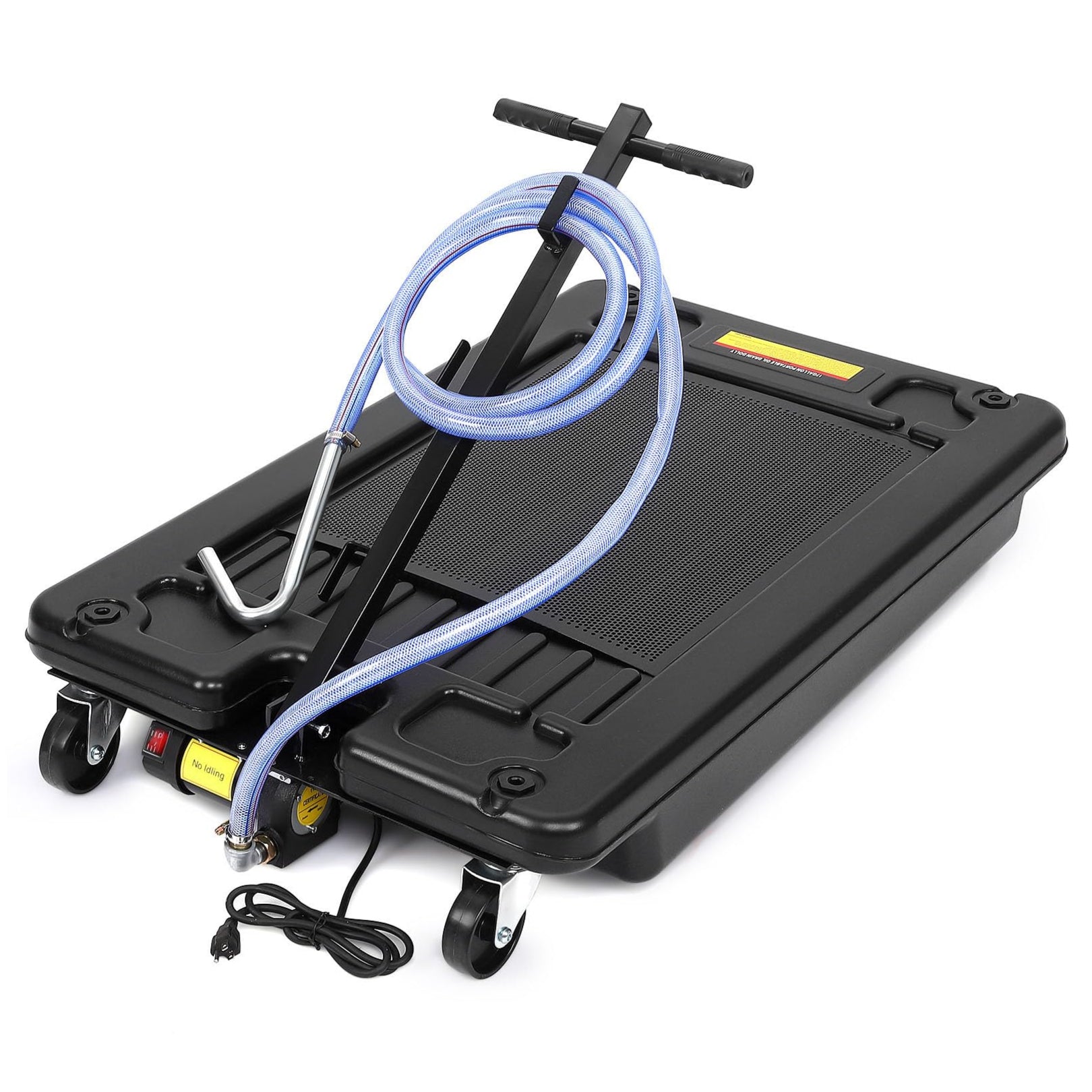 2026 17 Gal Electric Oil Drain with 110V Pump & 8 Ft Hose,Low Profile & T Folding Handle Oil Drain Cart for Truck Cars SUVs