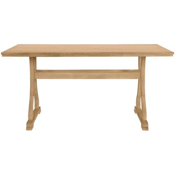 Trestle Dining Table Set with Upholstered Dining Chairs and Dining Bench