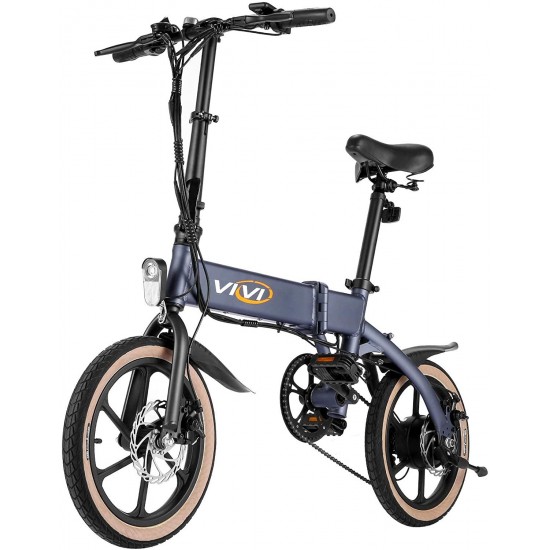 16″ Folding Electric Bike 350W Brushless Motor, 20MPH, 35 Miles, 36V/10.4Ah Battery, Super Light Electric Bike for Adults/Mountain Bikes/Ebike, Professional 6 Speed Gears