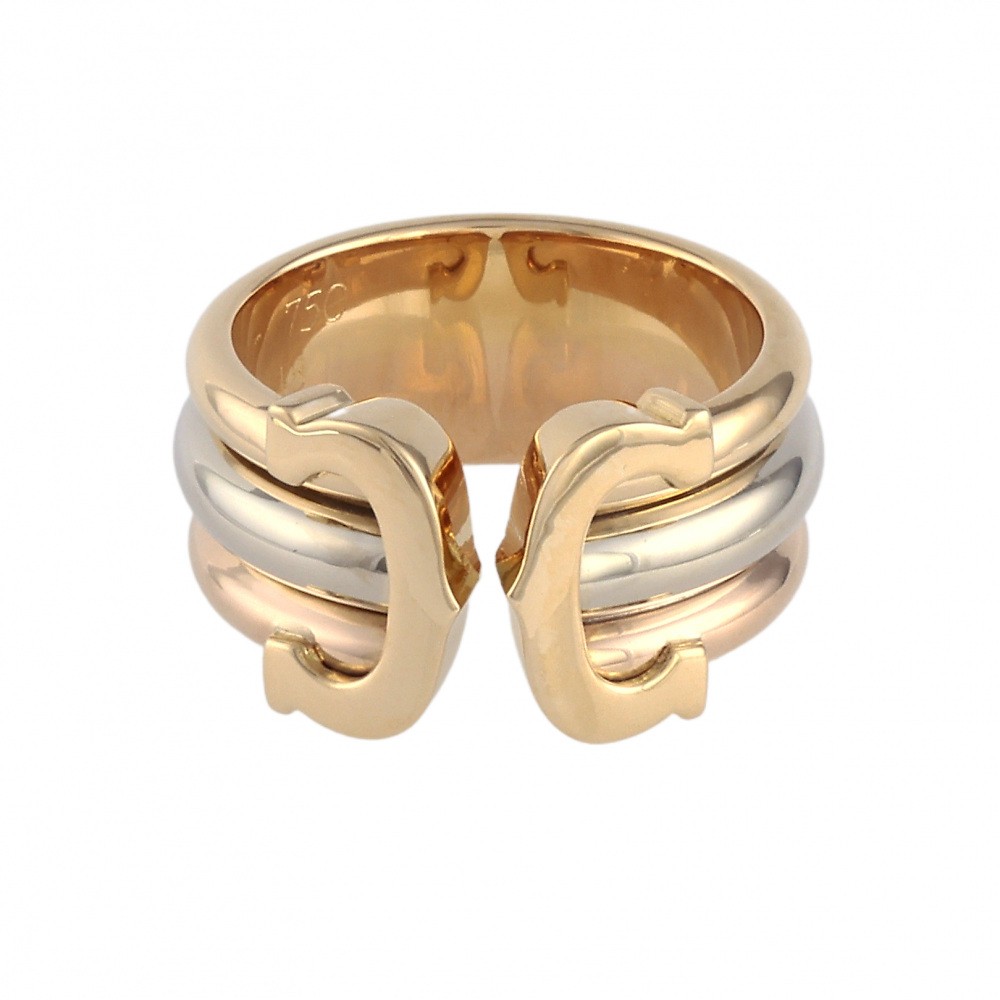 Cartier 2C Ring Tri-Gold