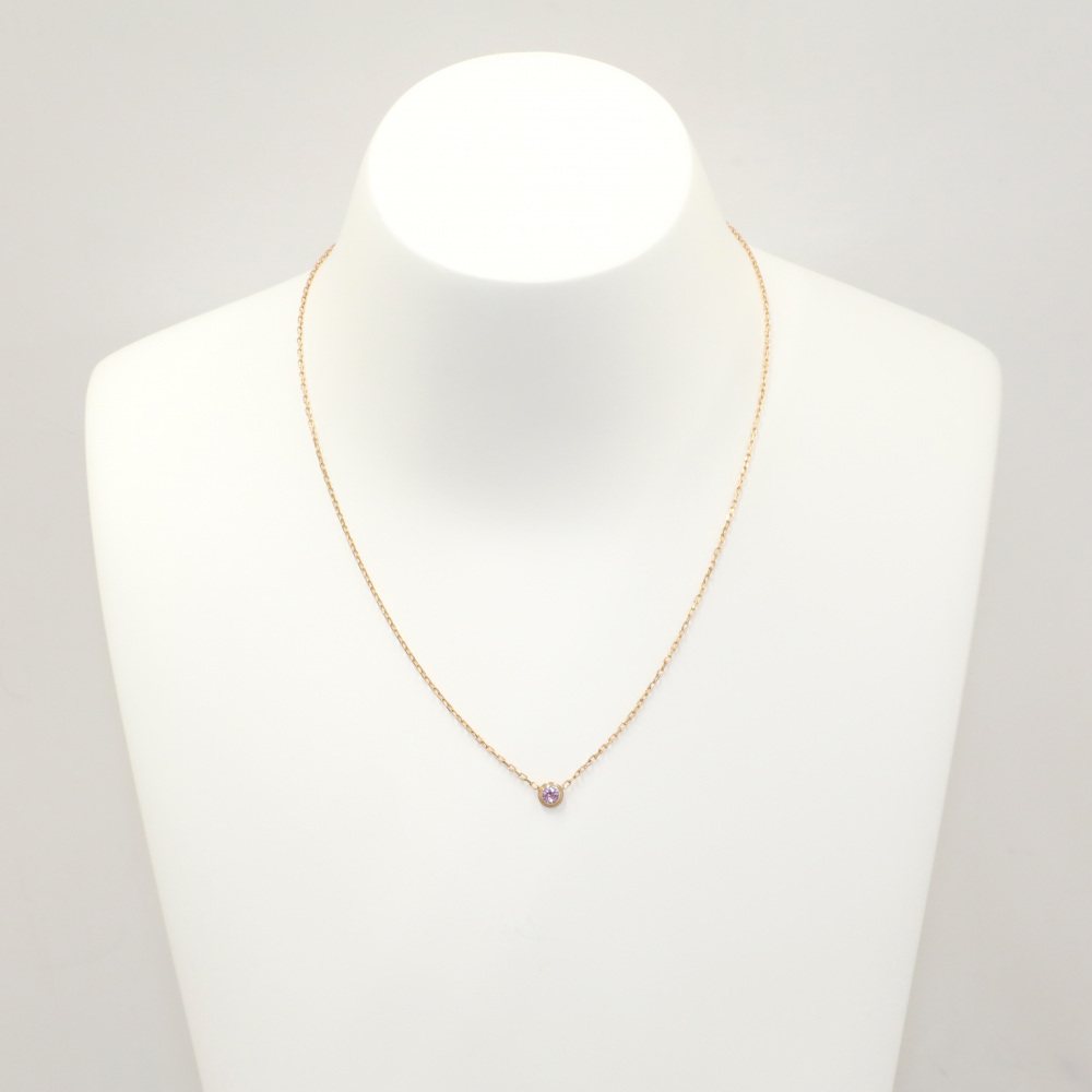 Cartier Pink Gold Diaman Leger Necklace K18PG Sapphire