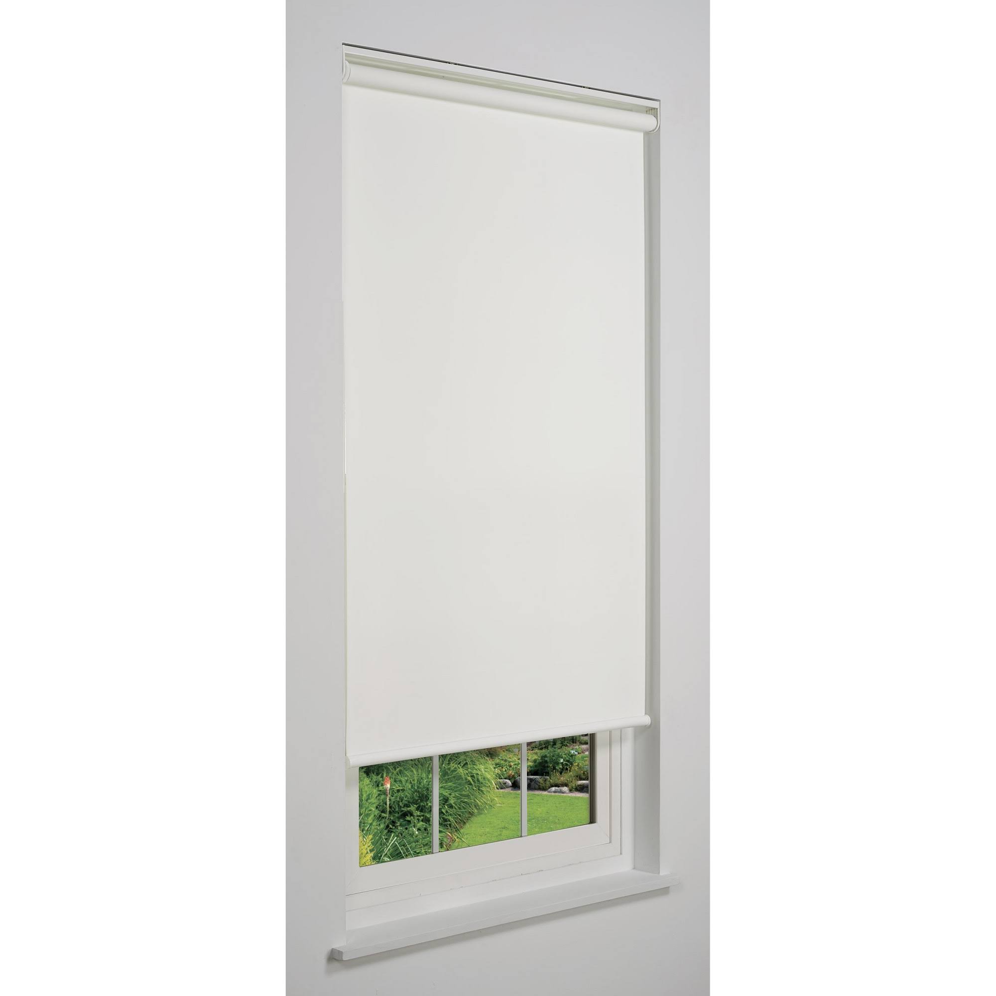 Linen Avenue Cordless Light Filtering Roller Shade, White 25 W x 66 H