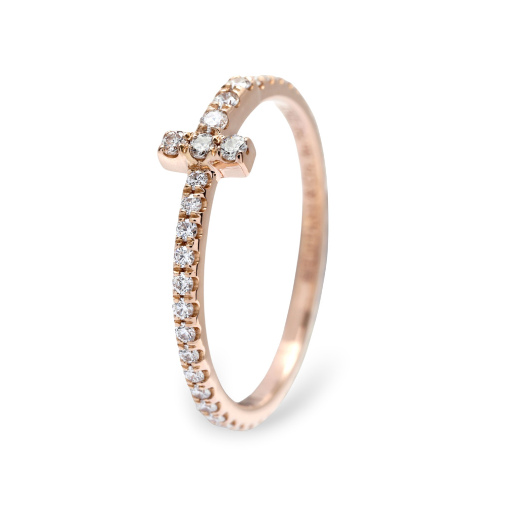 Tiffany & Co. Tiffany T Wire Ring 18K Rose Gold Diamond