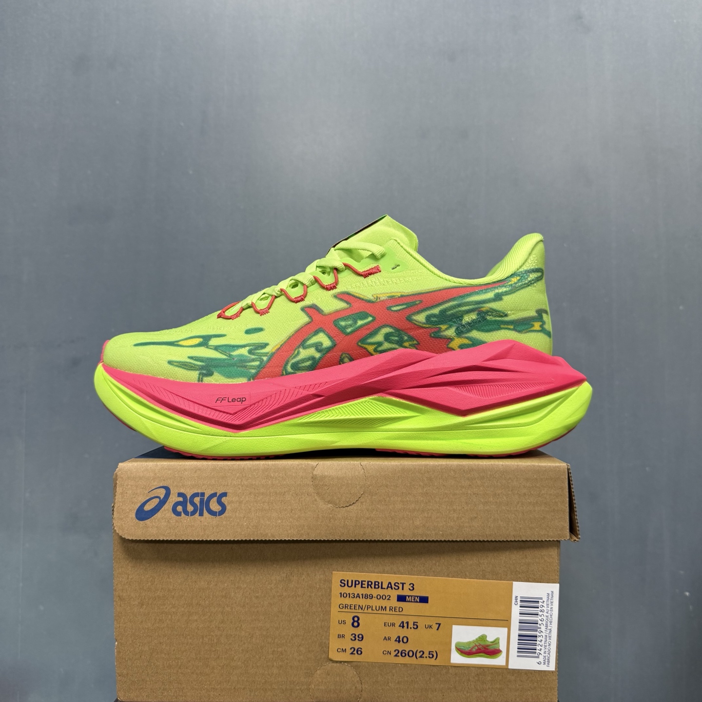 ASICS Superblast 3 Green/Plum Red