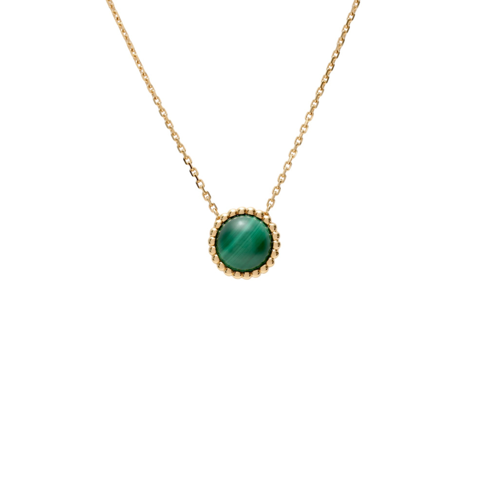 Van Cleef & Arpels Perlet Kruul Necklace 18K Yellow Gold Malachite VCARP4DM00