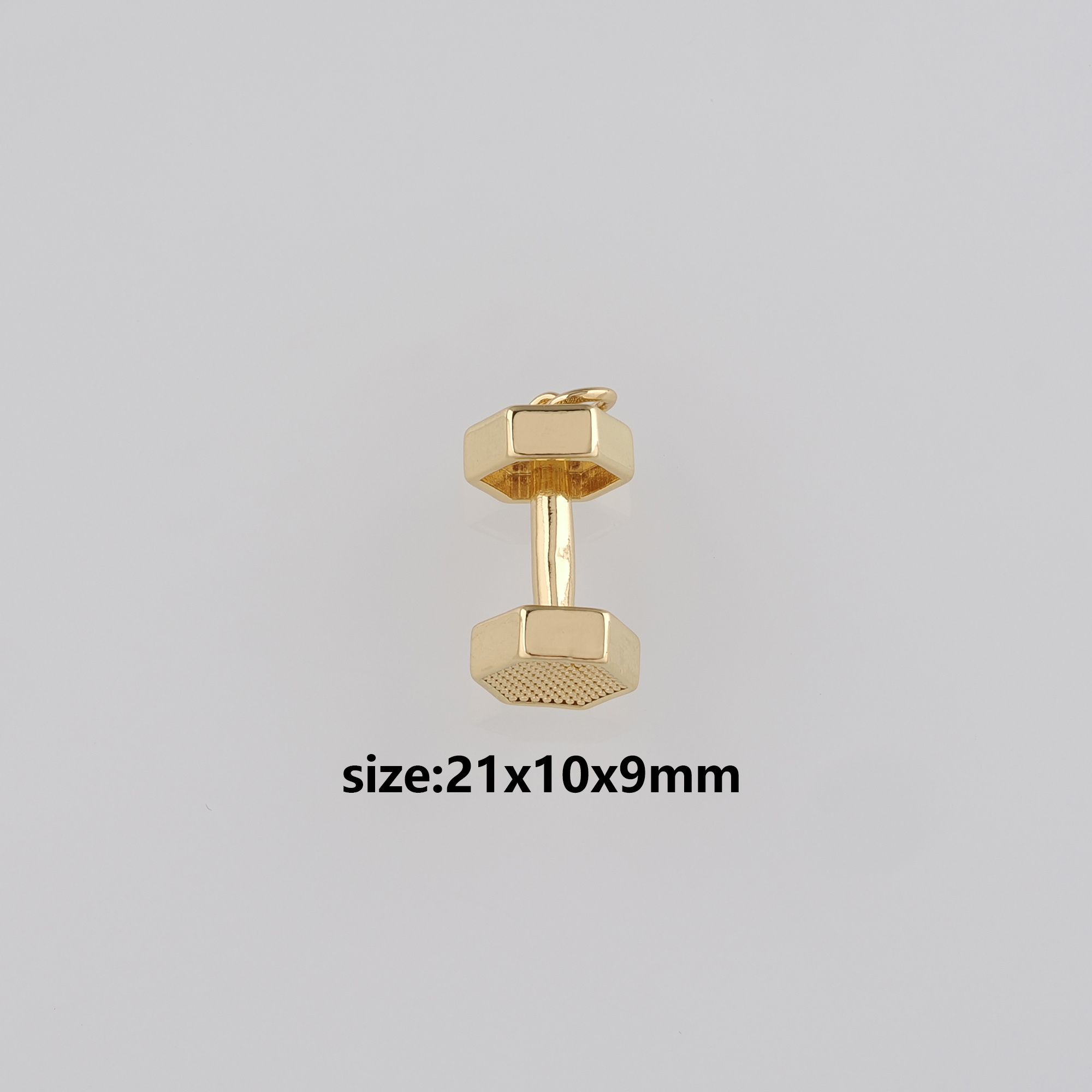 18K Gold Filled Barbell Pendant,Dainty Barbell Charm Earrings Necklace for DIY Jewelry Making Supply