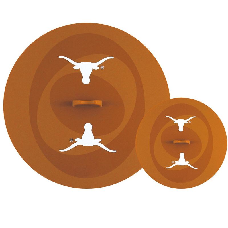 FanPans Team Logo Silicone Lid Set, 2 Pack - NCAA Texas Longhorns