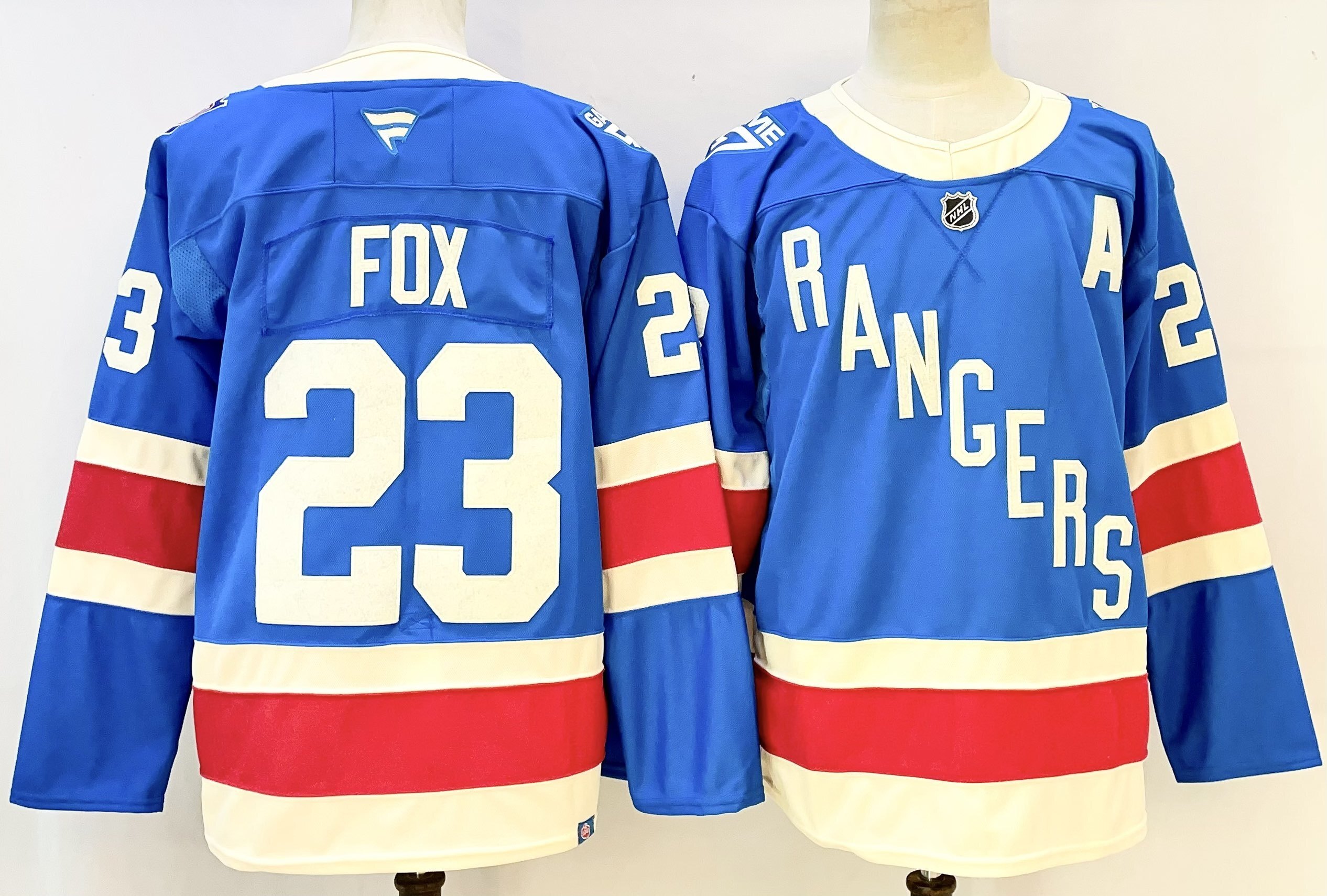 Men's New York Rangers Adam Fox #23 Fanatics Blue Centennial Breakaway Jersey