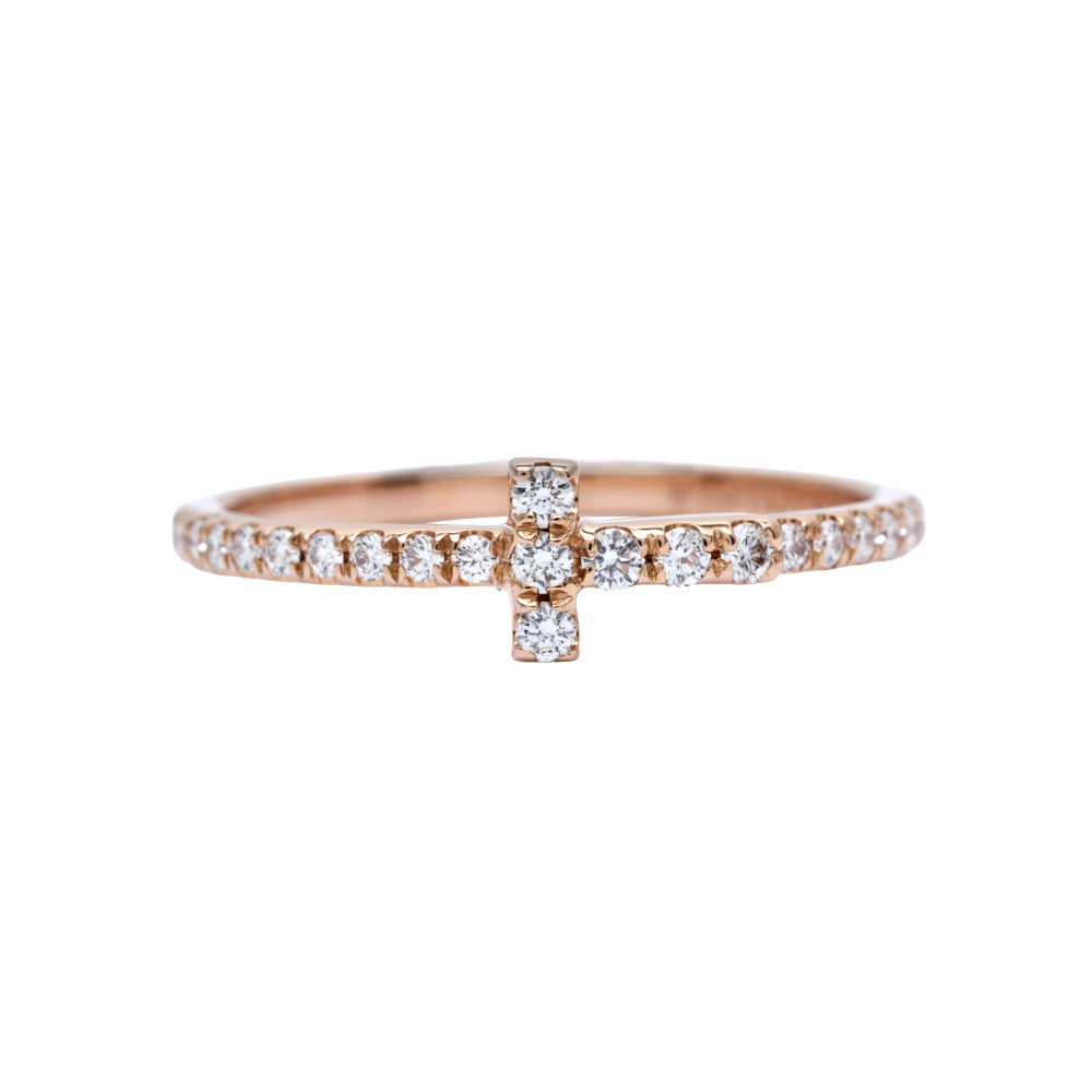 Tiffany & Co. Tiffany T Wire Ring 18K Rose Gold Diamond