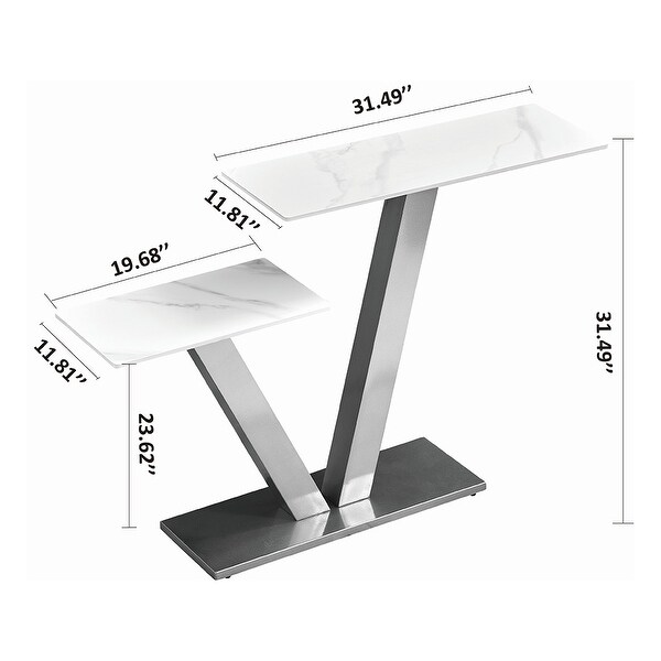 Console Table,Exquisite Shape Design w/ Adjustable Foot Pads