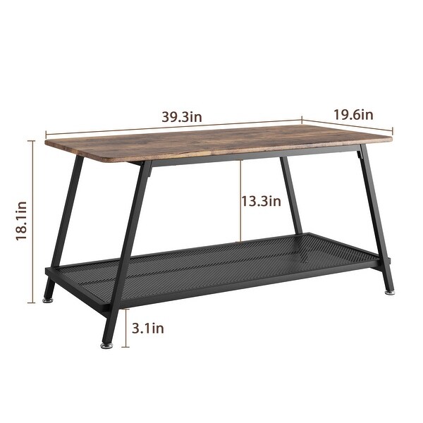 Coffee Table Industrial Center Table with adjustable feet,L39.3*W19.6*H18.1
