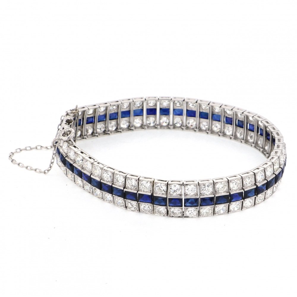 Van Cleef & Arpels Platinum Sapphire Bracelet PT950