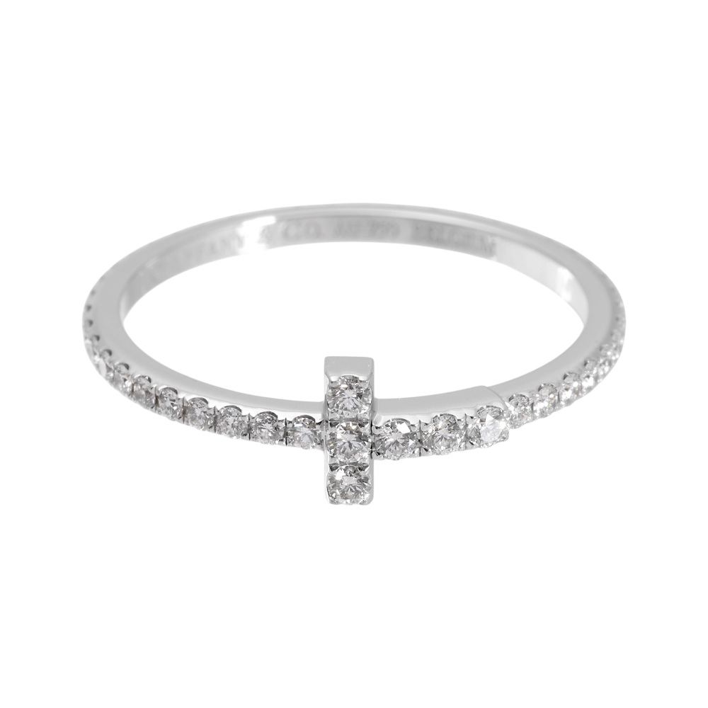 Tiffany & Co. Tiffany T Diamond Wire Band Ring 18K White Gold 60148897