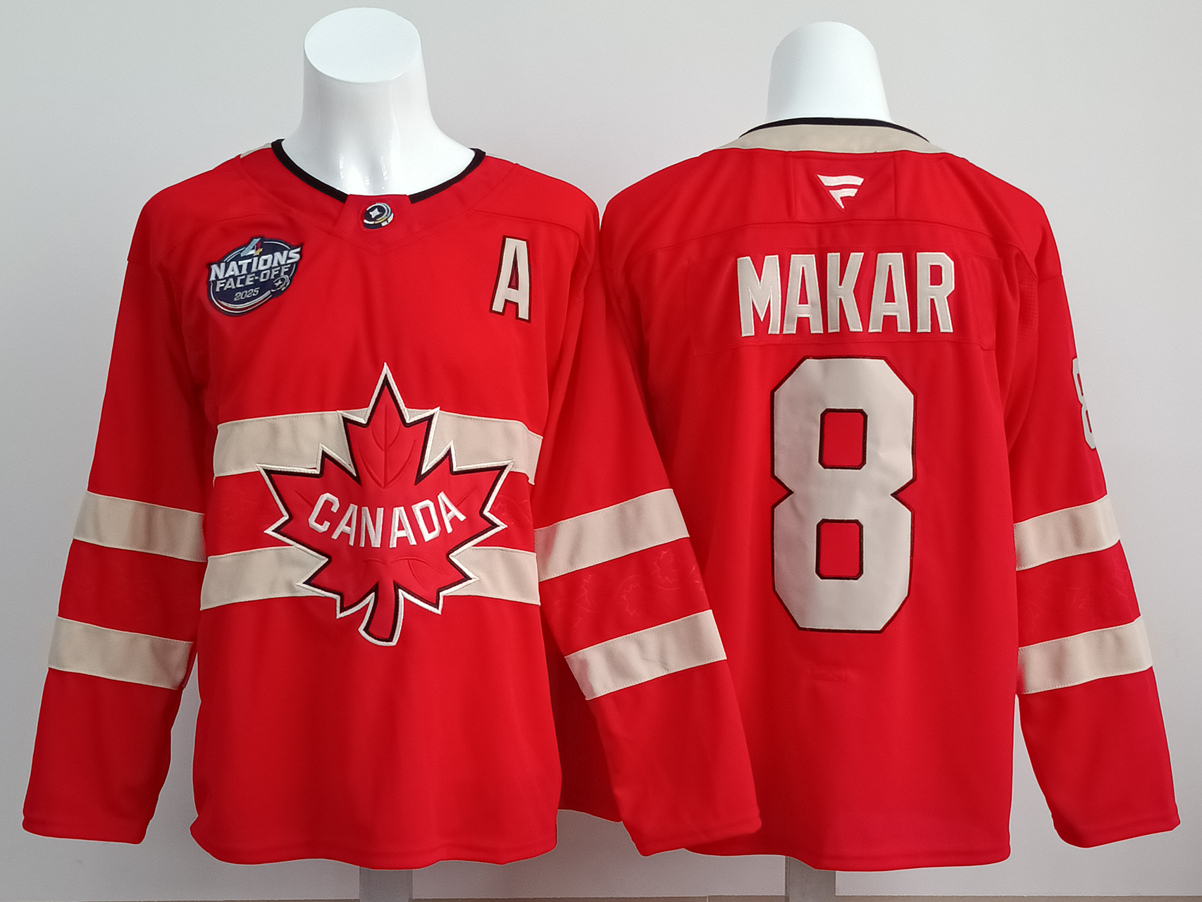 Men's Canada 2025 4 Nations Face-Off Cale Makar #8 Fanatics Red Player Jersey