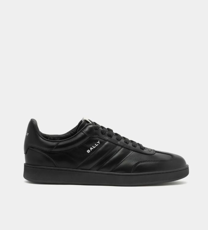 BALLY Retro Crest Sneaker in Black Leather