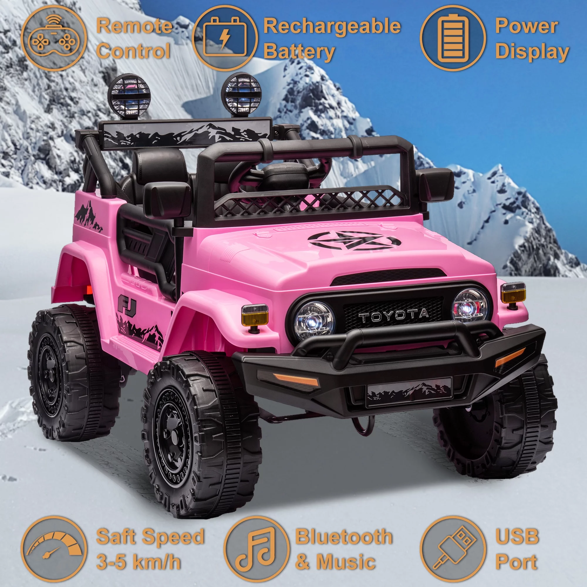 12 V Kids Ride on Car Officially Licensed Toyota Tundra Pickup, Battery Powered Toy Electric Car w/Remote Control, MP3, Bluetooth, LED Light, Ride On Toy w/3 Speeds and Suspension System, Grey