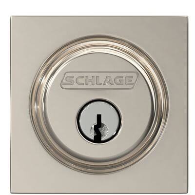 Schlage B60 618 Col Single Cylinder Deadbolt with Collins Trim Finish: Polished Nickel