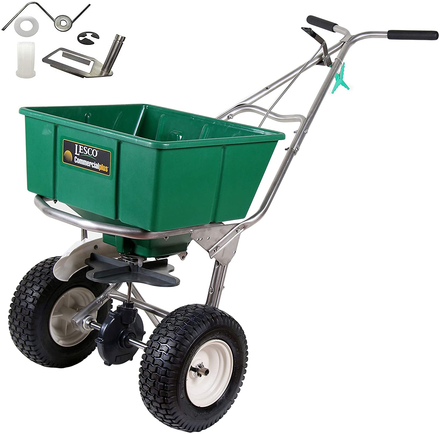 High Wheel Walk-Behind Fertilizer Spreader with 092463 Agitator Repair Kit (Bundle, 2 Items)