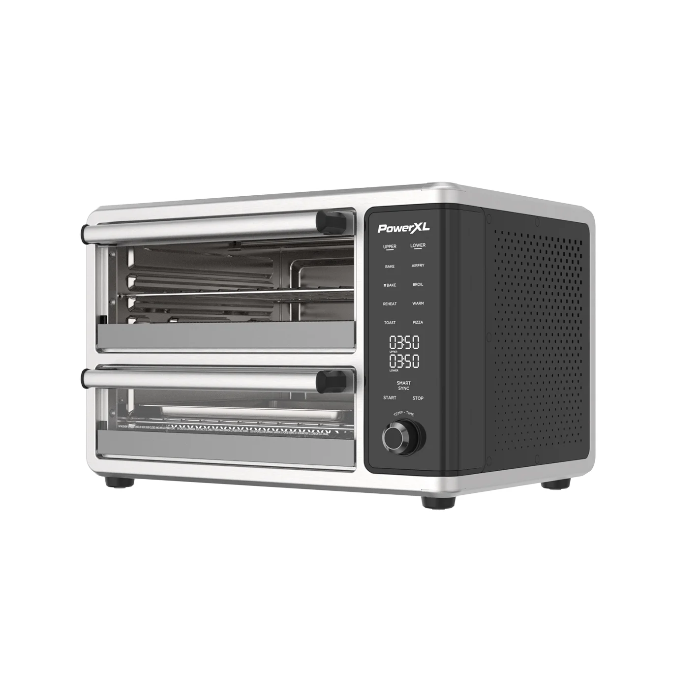 PowerXL SmartSynx Dual Door Oven, 8 Quick-Touch Cooking Presets including Air Fry, Toast, Bake, Broil, Reheat and More, Cook 2 Different Foods at the Same Time, Large Capacity & Adjustable Temperature