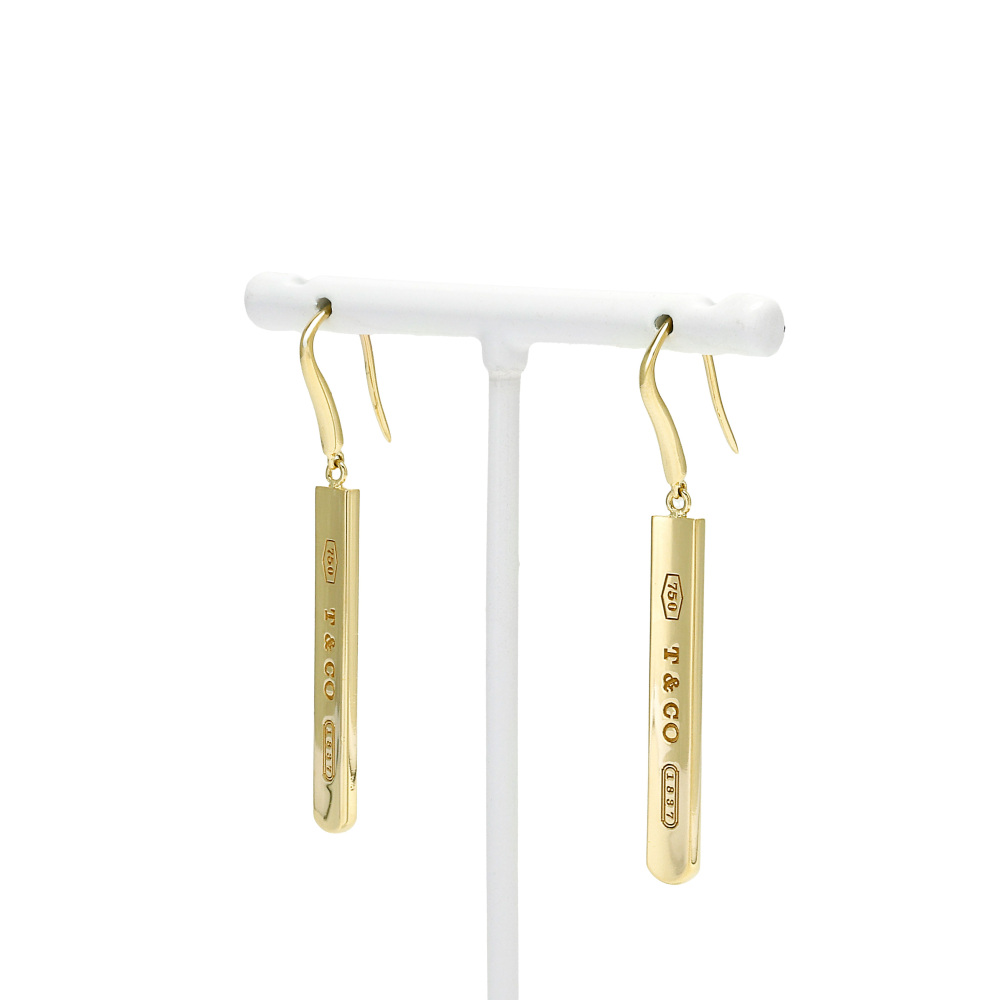 Tiffany & Co. 1837 Bar Drop Earrings 18K Yellow Gold