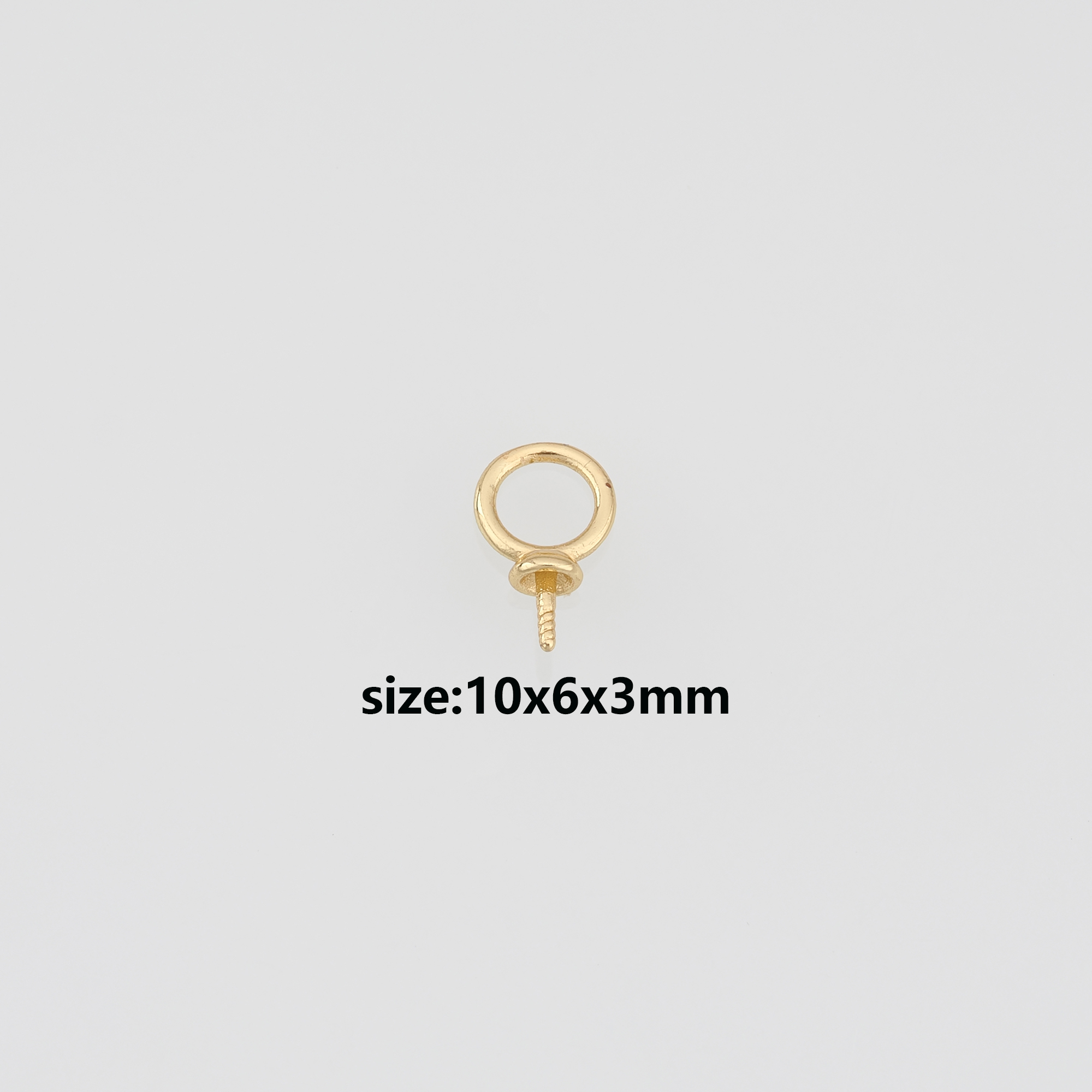 10Pcs 18K Gold Filled Screw Pin Pendant,Screw Eye Pin Charm Earrings Necklace for DIY Jewelry Making Supply