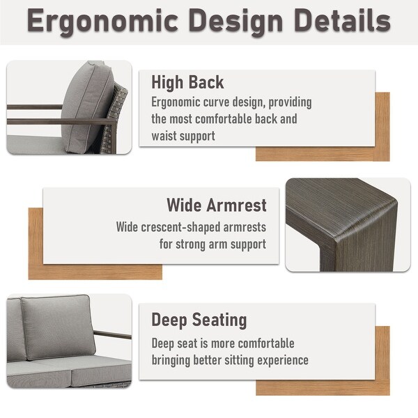 Patio Sofa Wicker High Back Sofa