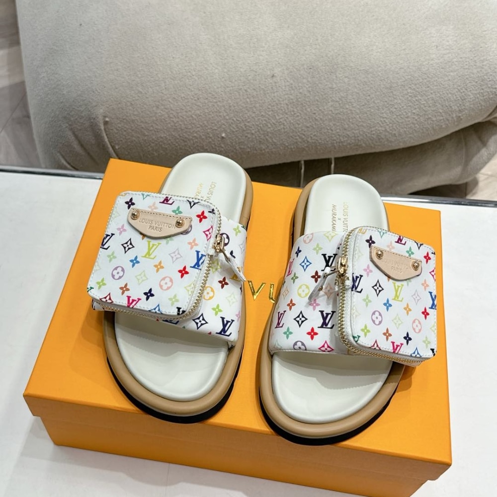 Louis Vuitton X Takashi Murakami Pool Pillow Flat Comfort Mule Blanc 1Agvqw
