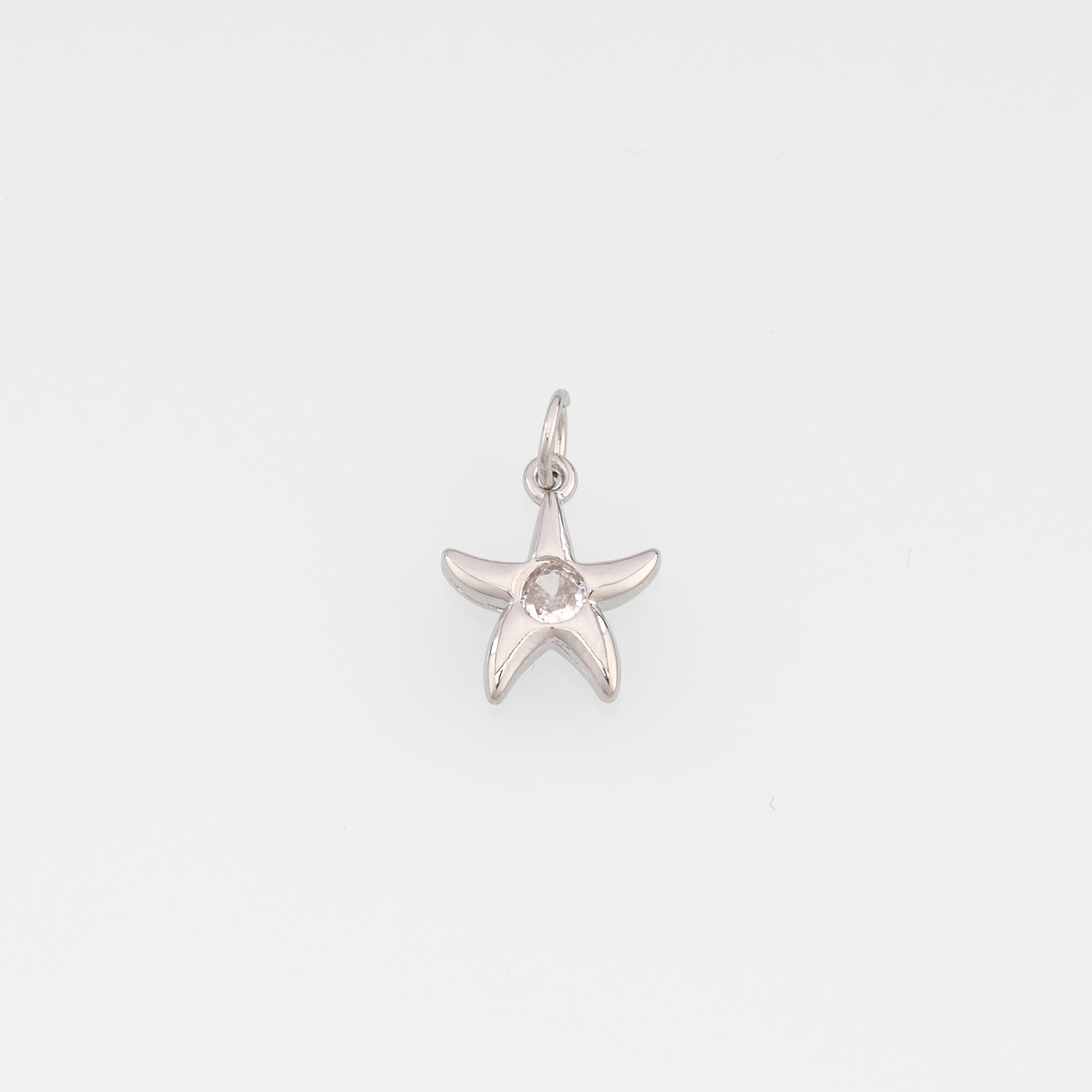 18K Gold Filled Starfish Pendant,CZ Ocean Starfish Charm Earrings Necklace for DIY Jewelry Making Supply