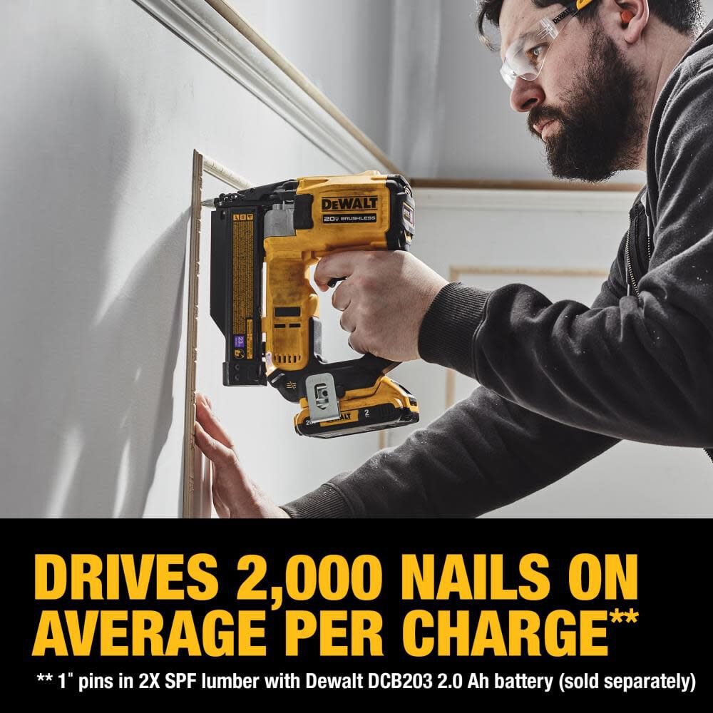 ATOMIC Compact Series 20V MAX Pin Nailer 23 Gauge Kit DCN623D1 from