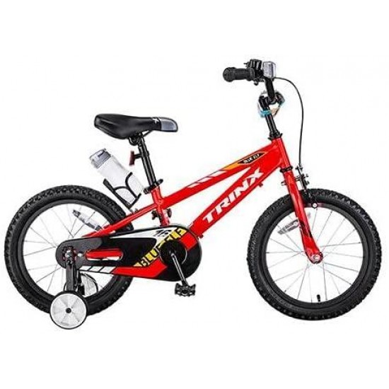 Kids Bike 16 Inch Boys Girls Bike with Training Wheels,Basket Children’s Bicycle for 4-7 Years Old Black/Red