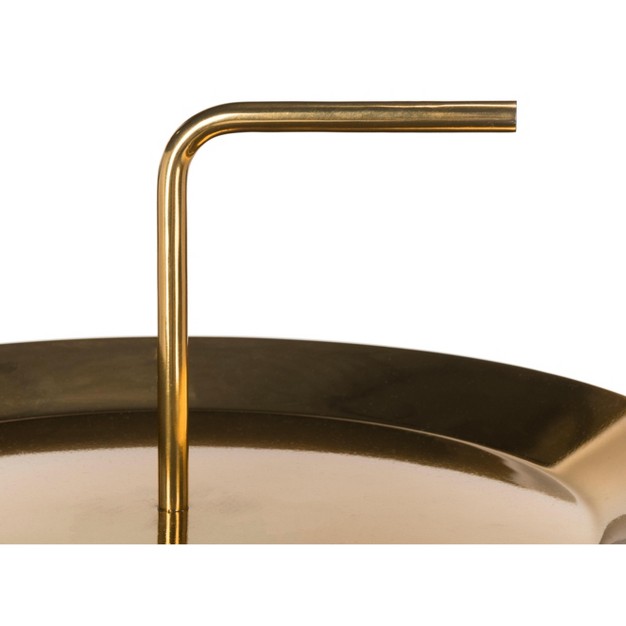 Apollo Round Brass Top Side Table Brass marble Safavieh