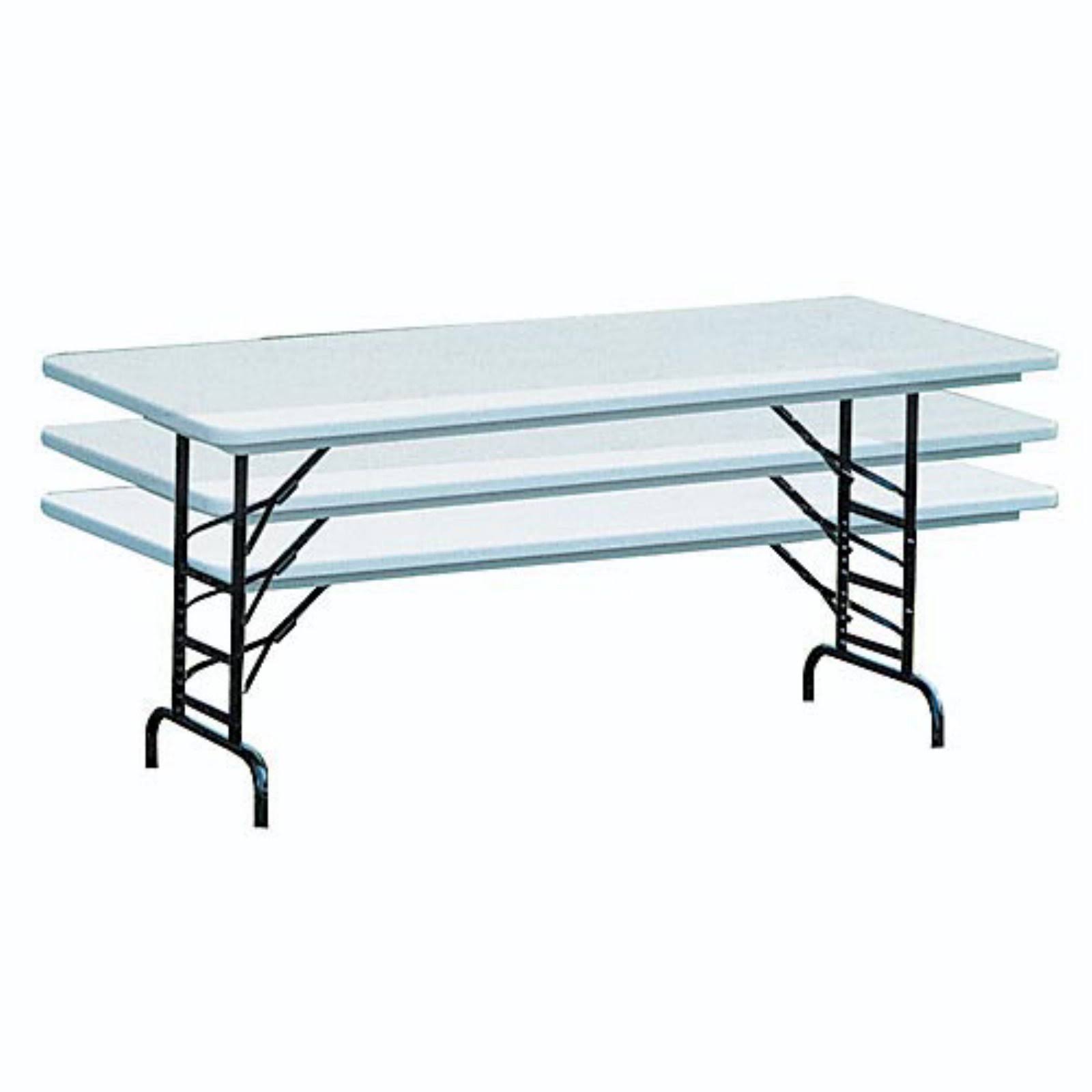 Correll Blow-Molded Plastic Folding Tables, Mocha/Dark Brown, 48x22 W x 24x22 D