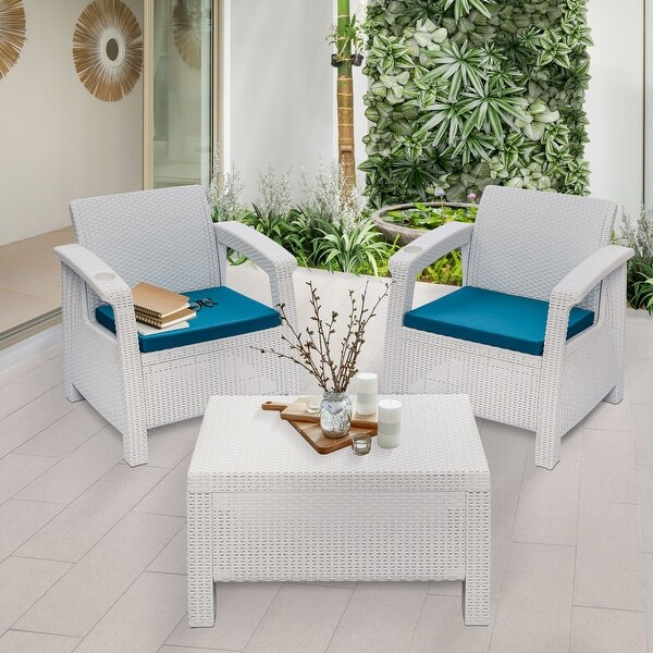 MQ Ferrara Stay White Outdoor Patio Chair Chat Set