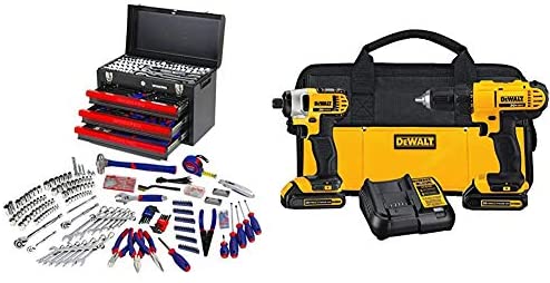 WORKPRO 408-Piece Mechanics Tool Set with 3-Drawer Heavy Duty Metal Box (W009044A)