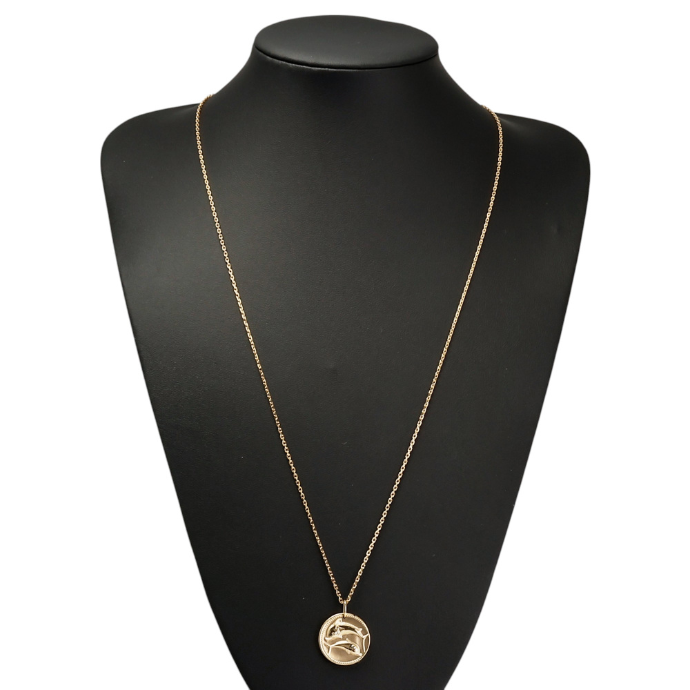 Van Cleef & Arpels Zodiac Medal Pischium (pisces) Necklace 18K Yellow Gold