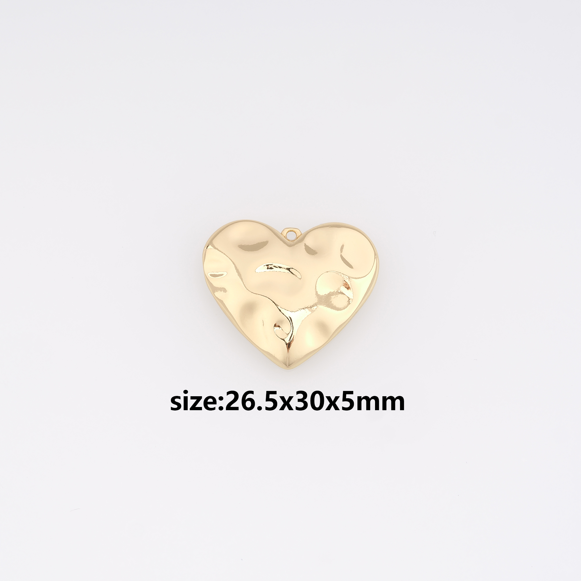 18K Gold Filled Heart Pendant,Dainty Heart Charm Earrings Necklace for DIY Jewelry Making Supply