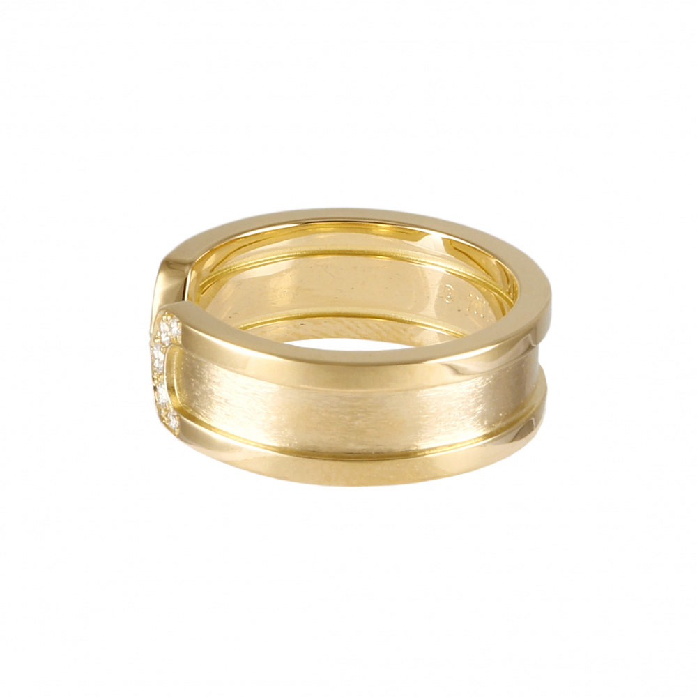 Cartier 2C C Do Ring 18K Yellow Gold Diamond