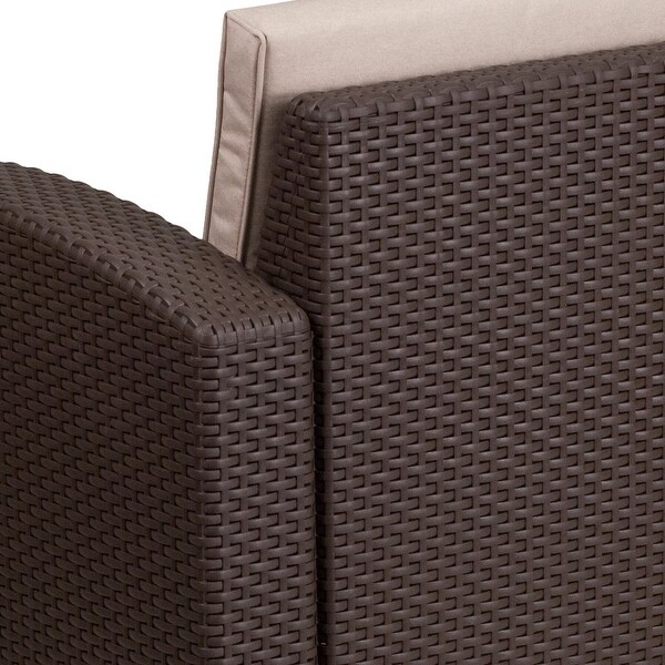 Faux Rattan Chair with AllWeather Cushion