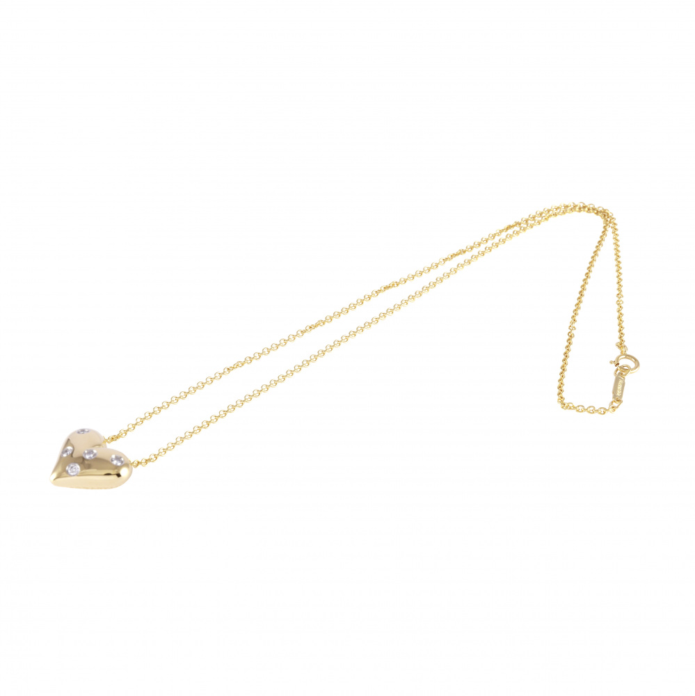 Tiffany & Co. Tiffany Dots 5PD K18YG Yellow Gold PT950 Necklace Platinum & 18K Yellow Gold Diamond